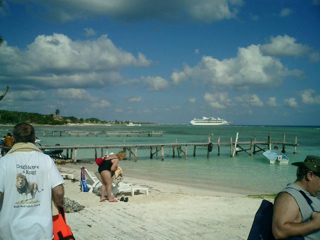 There's the ship in the distance.